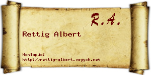 Rettig Albert névjegykártya