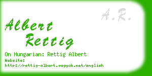 albert rettig business card